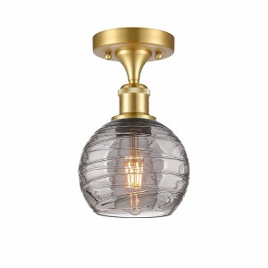 Athens Deco Swirl - 1 Light Semi-Flush Mount In Industrial Style-11 Inches Tall and 6 Inches Wide - 1 of 1
