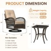 EROMMY Outdoor Swivel Rocker Bistro Set - 3 Piece Wicker Patio Set With 2 Swivel Rocking Chairs, Cushions, And Tempered Glass Side Table - 3 of 4