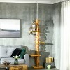 TopComfy Pet Tower Adjustable Tall Cat Tree 3 Level Indoor Use Sisal Scratching Post Leaf Decor Pet Furniture for Cats, Orange, 14.5"*8.25"*95.25" - 2 of 4