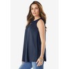 Roaman's Women's Plus Size Crochet Ultra Femme Tank - 4 of 4