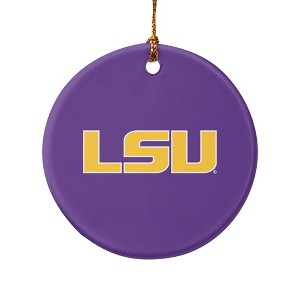 Louisiana State University Primary Logo Porcelain Holiday Christmas Tree Ornament  2.8" (7.1 cm) - 1 of 4