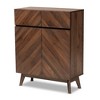Hartman Wood Shoe Cabinet Walnut Brown - Baxton Studio: Entryway Storage, Holds 12 Pairs - 3 of 4