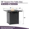 28" Propane Gas Fire Pit Table, 50000 BTU Square Outdoor Steel Fire Pit, Patio Deck Garden Backyard Tabletop Fireplace with Lid, Black - 2 of 4
