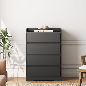 CAVINAS 4 Drawer Dresser Chest of Drawers Without Handle Modern Wooden Waterproof Dresser for Bedroom, Living Room, Office - 1 of 4