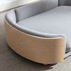 Gulches Scandinavian Style Large Dog Pet Sofa with Solid Wood Legs, Curved Wooden Back, Velvet Cushion in Light Gray - 4 of 4