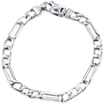 Pompeii3 Men's Figaro Link 14k Gold (18gram) or Platinum (32gram) 6.5mm Bracelet 8.5"