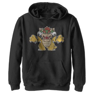 Boy's Nintendo Koopa King Bowser Pull Over Hoodie - 1 of 4