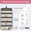 Large Hanging Jewelry Organizer with 14 Cotton Zippered Pockets for Travel and Closet - 4 of 4