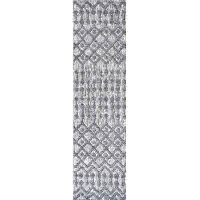 Handmade Moroccan Diamond Washable Area Rug - Dark Gray