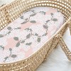 The Peanutshell Cottage Floral Organic Cotton Jersey 4 Pack Bassinet Sheets - 3 of 4