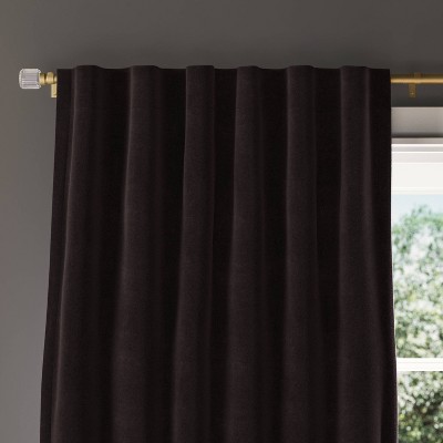 2pk 50"x84" Blackout Velvet Curtain Panels Black - Threshold™: Solid, Lined, OEKO-TEX Certified, Indoor Use