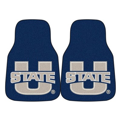 NCAA University of Utah State Aggies Carpet Car Mat Set - 2pc