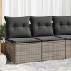 vidaXL Garden Sofa Set Grey Poly Rattan, Powder-Coated Steel, 100% Polyester - 2 of 4