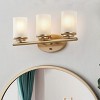 Dewdrop Industrial 3-Light Bathroom Vanity Light Matte Black Iron Finish with Frosted Glass Shades ETL Certified Wall Sconce - 2 of 4