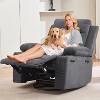 Oversized Manual Reclining Rocking Chair, 360 Swivel Glider with Cup Holder, Massage and Heat - 3 of 4