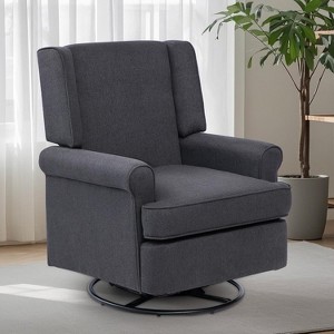 Swivel Rocker Chair, Nursery Breastfeeding Maternity Chair, Swivel Glider, Comfy Upholstered Glider Rocking Chair for Living Room and Office - 1 of 4