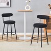 Sapphtopaz Modern Bar Stools Set of 2, Upholstered High Chair with Metal Legs and Footrest, High Dining Chairs for Kitchen Island, Living Room - 3 of 4