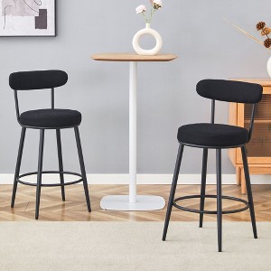 NicBex Bar Stools Set of 2 Modern Breathable Upholstered Counter Stools with Back and Metal Legs for Pub, Dining Room - 1 of 4