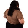 Women's Demi Crochet Sleeve Top - Mikarose - 3 of 3