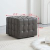 Airsurfer Modern Leather Tufted Cube Ottoman, Faux Leather Upholstered Footrest Stool for Living Room or Bedroom - 3 of 4