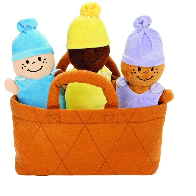 KOVOT Plush Babies in Soft Carrier Basket - Set of 3 Dolls with Removable Outfits that Giggle when Squeezed, 2 of 7