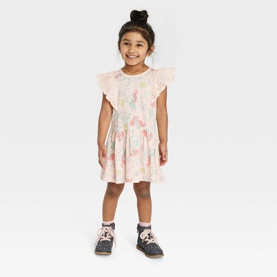 Image of Toddler Girls' Disney Princess Printed A-Line Dress - Pink 12M