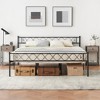 Bed Frame with Headborad & Footboard, Sturdy Metal Platform Bed Frame with Iron-Art Sweet Hear - 3 of 4