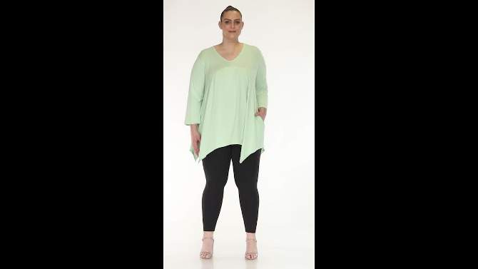 Plus Size Empire Cut V-Neck Tunic Top, 2 of 7, play video