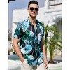 Halloween Men's Floral Print Button-Down Shirt Men's Hawaiian Floral Shirts Tropical Holiday Beach Shirt - 4 of 4