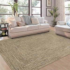 Modern Washable Area Rug, Soft Non-Slip Carpet for Living Room & Bedroom, Large Farmhouse Throw Rug, Non-Shedding, Stain Resistant (Multi) - 1 of 4