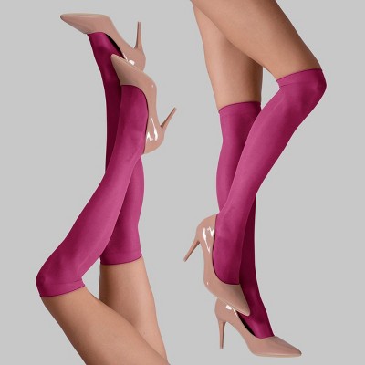 LECHERY Women's Lustrous Silky Shiny Sheer Dress Nylons Knee-Highs Stockings Socks (2 Pairs)