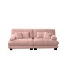 Dexmalle Chenille Upholstered Cloud Couch with 2 Lumbar Pillows and 2 Throw Pillows,Pink - 2 of 4