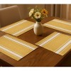 HomeRoots 19" Set of Four Yellow And White Striped Cotton Placemats - 2 of 4