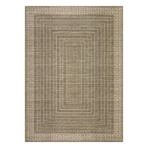 Washable Modern Geometric Bordered Living Room Rugs, Soft Thin Non Slip Large Throw Carpet for Dining Room Bedroom - 1 of 4