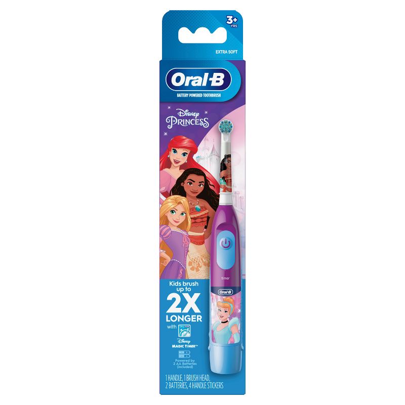 Oral-B Kids&#39; Soft Bristles Battery Toothbrush Featuring Disney&#39;s Princesses with Replaceable Brush Head, for ages 3+, 3 of 15