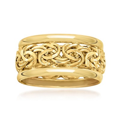 Ross-Simons 14kt Yellow Gold Bordered Byzantine Ring