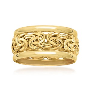 Ross-Simons 14kt Yellow Gold Bordered Byzantine Ring - 1 of 4