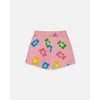 Deux par Deux Girl Printed French Terry Short Pink Multicolored Gummies - 3 of 4