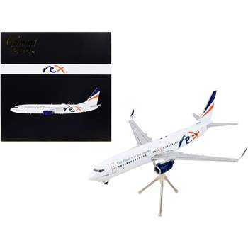 Boeing 737-800 Commercial Aircraft "Regional Express Rex Airlines" White w/Striped Tail 1/200 Diecast Model Airplane GeminiJets