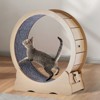VEVOR Cat Exercise Wheel, Large Cat Treadmill Wheel for Indoor Cats, 35.8 inch Cat Running Wheel with Detachable Carpet and Cat Teaser, Beige - 2 of 4