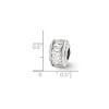 Black Bow Jewelry Sterling Silver and Baguette Clear Cubic Zirconia Bead Charm, 12mm - 2 of 3