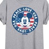 Women's - Disney - Mickey Mouse Peace Love USA Oversized Graphic T-Shirt - 2 of 4