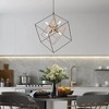 LNC Trend 6-Light 21.5" Modern Geometric Tiered Small  Chandelier, Matte Black and Gold - 2 of 4