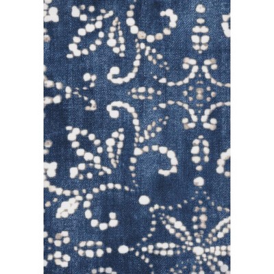 Boheme Indigo U-Shaped Outdoor Tufted Seat Cushions, 19" x 18", Polyester Fiberfill (2-Pack)