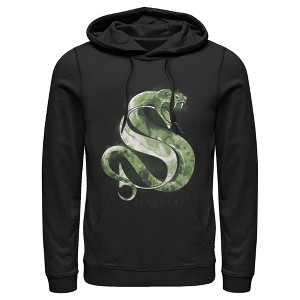 Men's Harry Potter Slytherin Snake Watercolor Pull Over Hoodie - 1 of 4