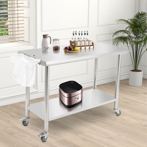 coucheta Stainless Steel Prep Table 48x24 Inch, Kitchen Work Table with Adjustable Undershelf, Heavy Duty & Rustproof for Restaurants, Bakeries - 1 of 4