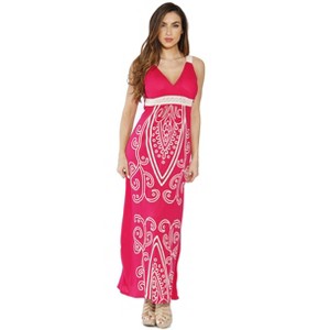 Puff Print Crochet Strap Maxi Dress - 1 of 2