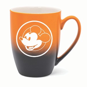 Elanze Designs Steamboat Willie Face Two Toned Ombre Matte 10 ounce New Bone China Coffee Tea Cup Mug, Orange and Black - 1 of 4