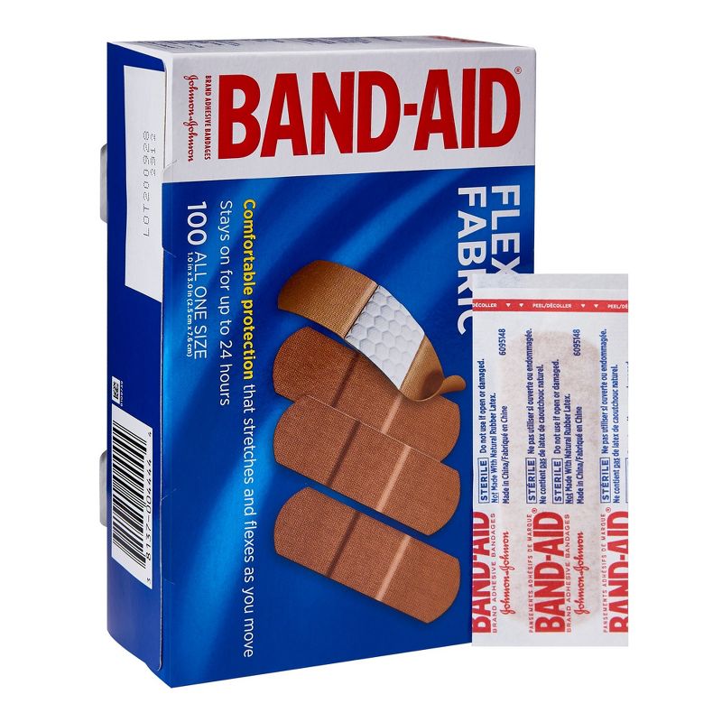 Band-Aid Tan Fabric Adhesive Bandage Sterile 1 x 3" 100 per Box, 1 of 4