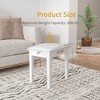 Sevobal Accent Chairs, Vanity Stools with Soft Cushion, Straight Leg Makeup Stool for Bedroom Living Room, White, 16.92"*13"*17.71" - 4 of 4